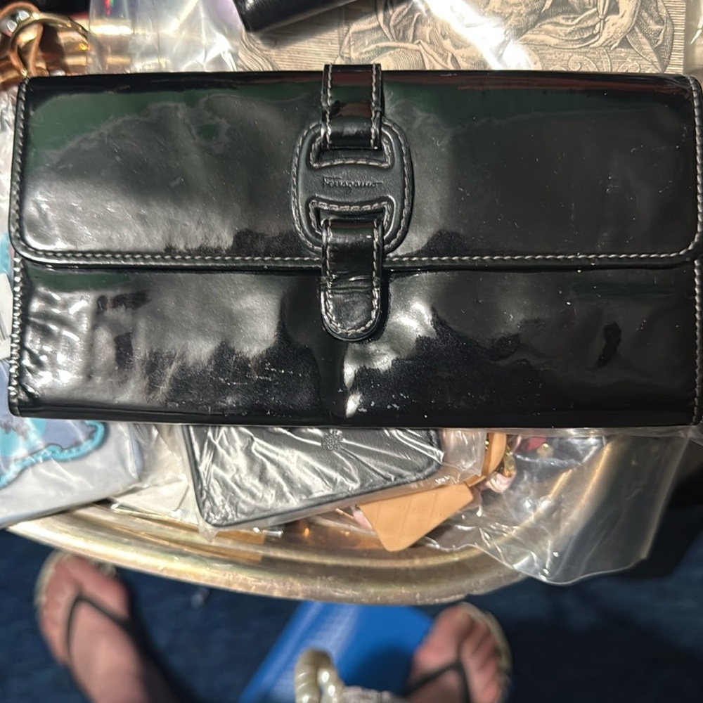 Salvatore Ferragamo patent leather long wallet